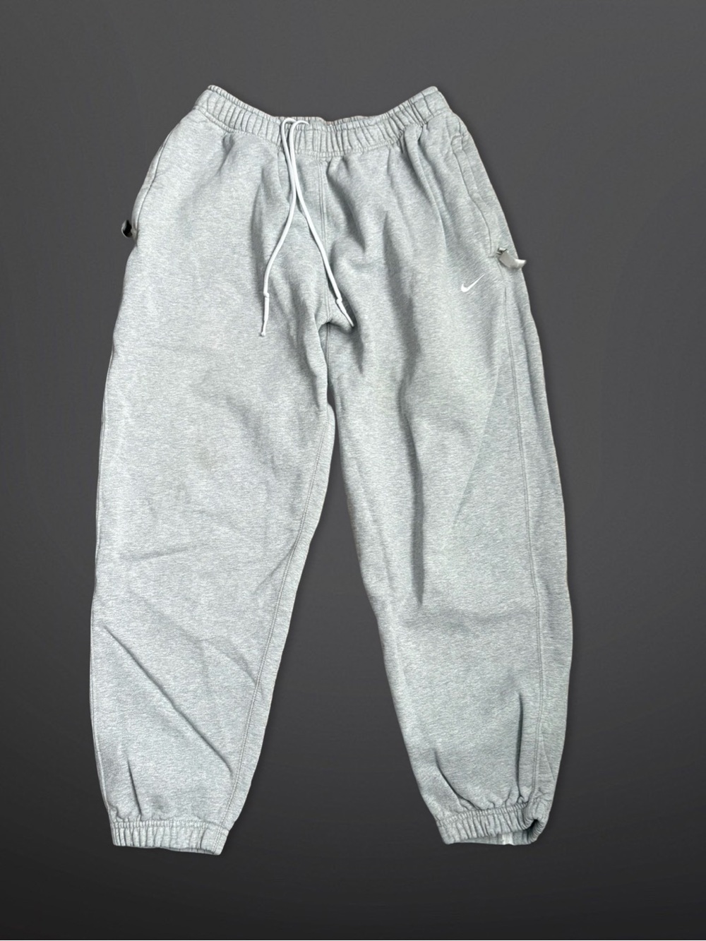 Nike Gray Jogger Sweatpants with White Swoosh Size Medium